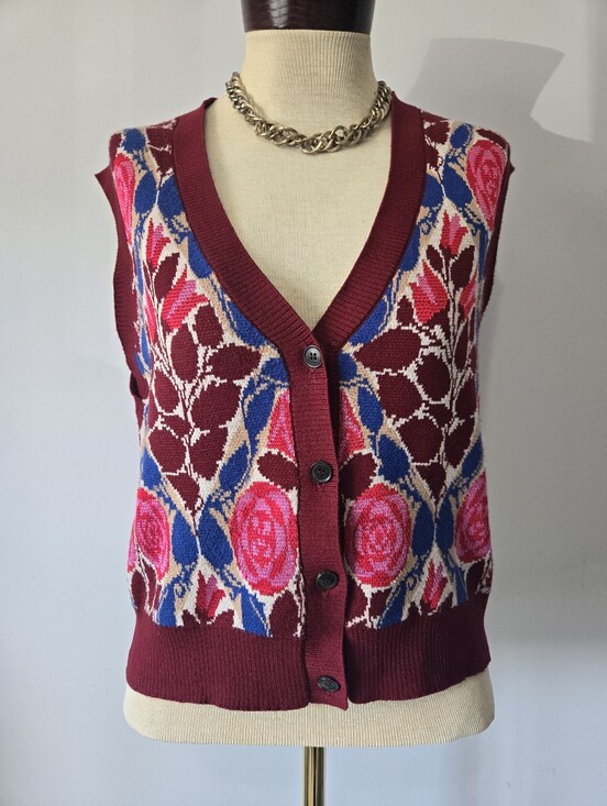 Anthropologie Sweaters - Maeve Anthropologie "Dera" Floral Knit Button-Front Sweater Vest. Size M